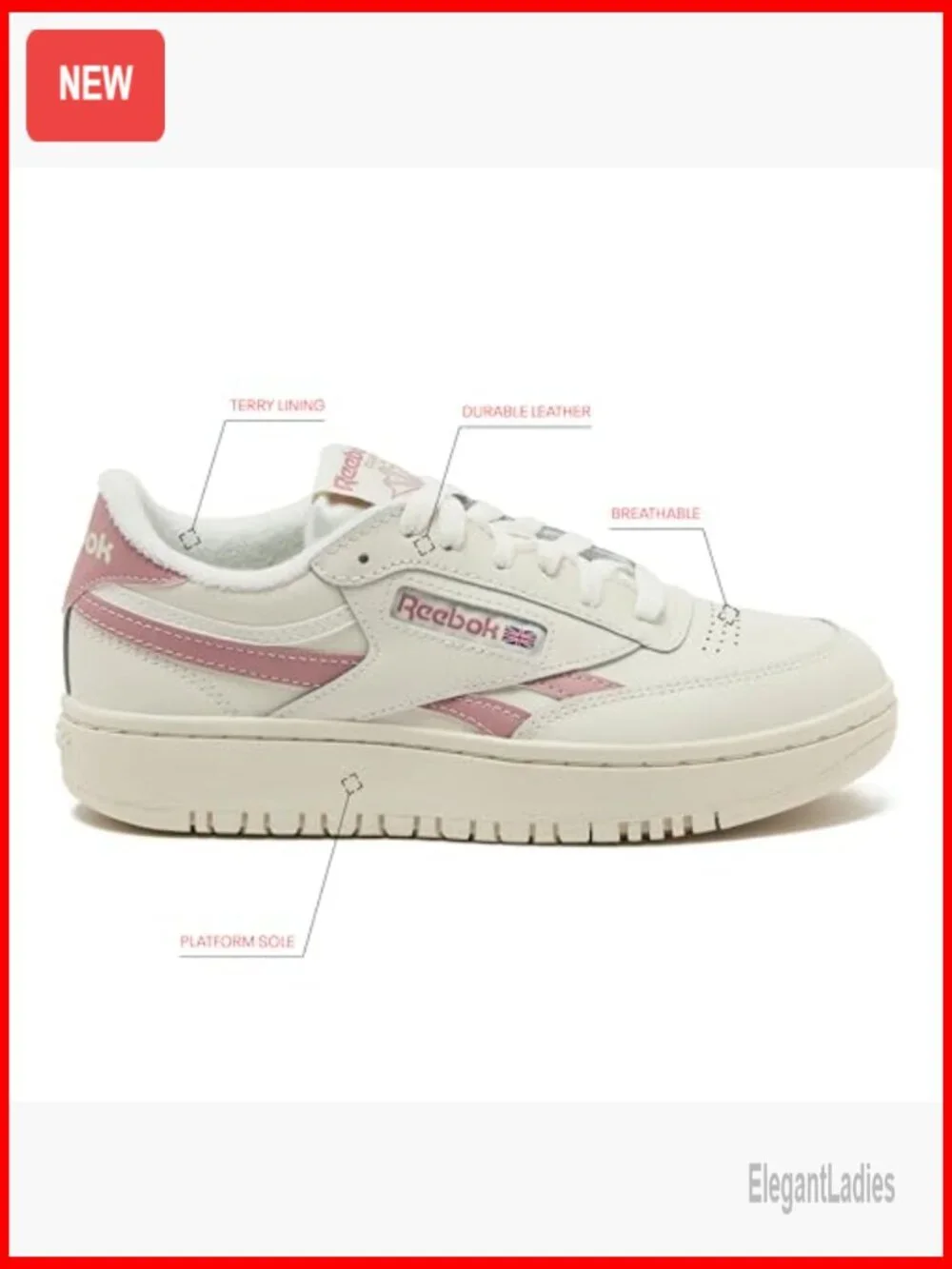 Platform Sneakers with Leather Upper, All-Day Comfort for Casual Wear
